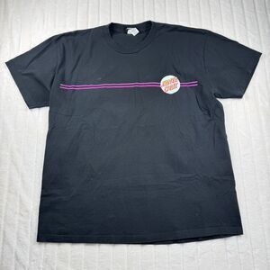Santa Cruz Skateboarding T-Shirt Men's 2XL Black Logo Graphic Double Sided Print
